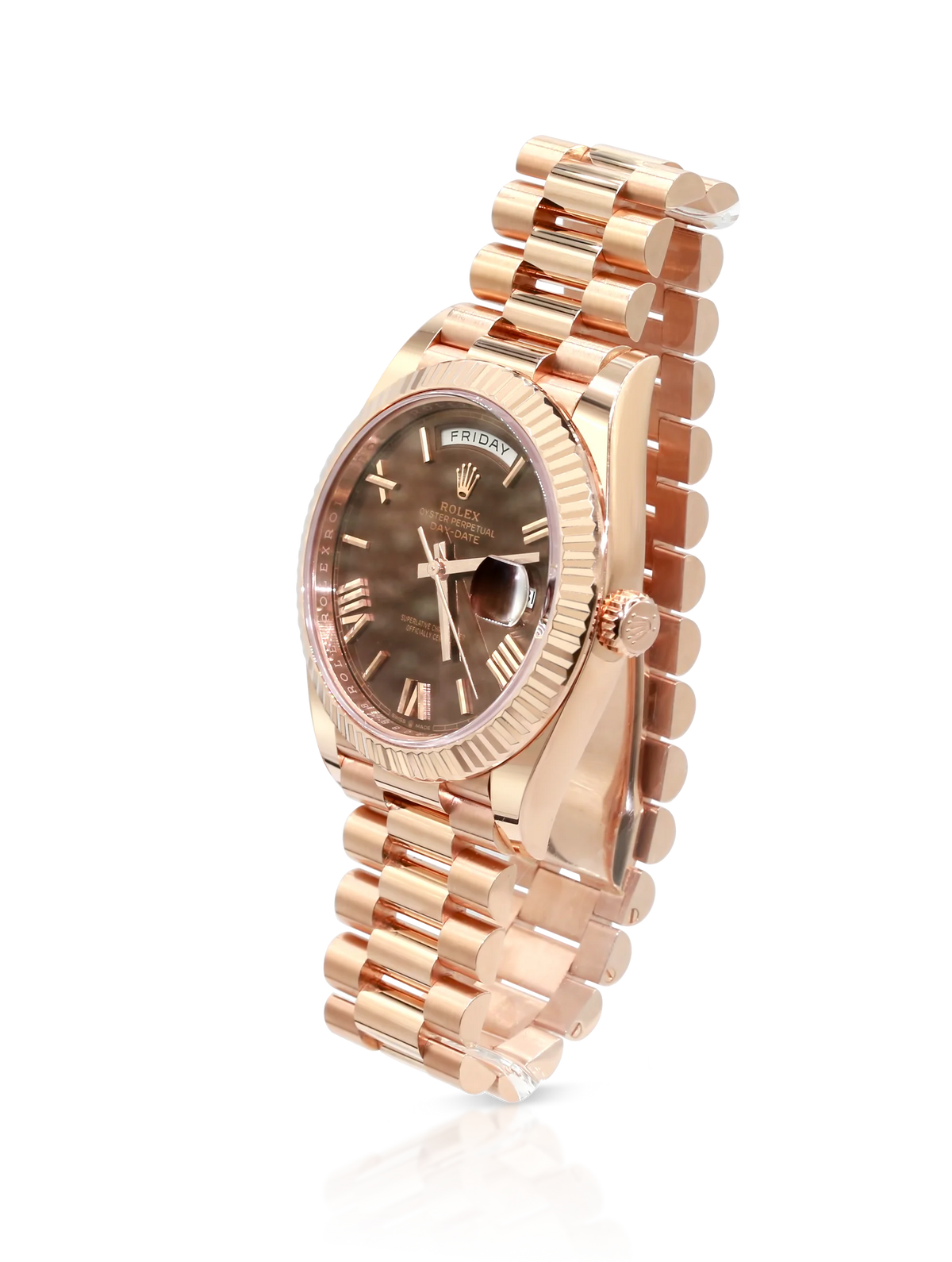 Rolex Day Date 40 President Rose Gold Chocolate Dial - 228235