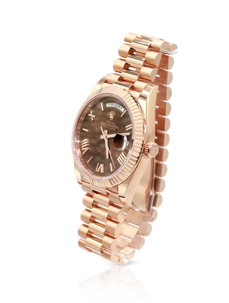 Rolex Day Date 40 President Rose Gold Chocolate Dial - 228235