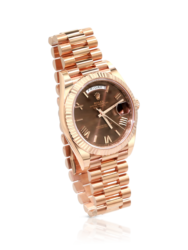 Rolex Day Date 40 President Rose Gold Chocolate Dial - 228235