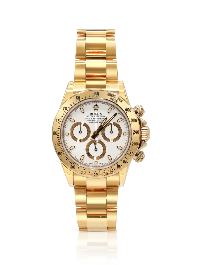 Rolex Daytona 18K Yellow Gold White Dial - 116528