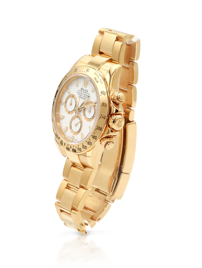 Rolex Daytona 18K Yellow Gold White Dial - 116528