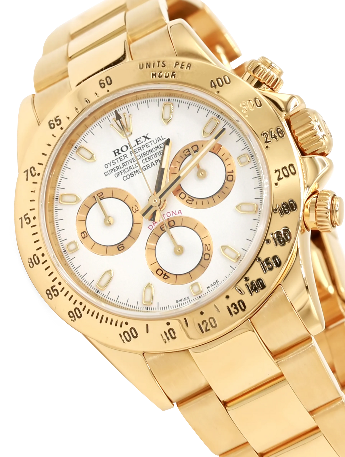 Rolex Daytona 18K Yellow Gold White Dial - 116528