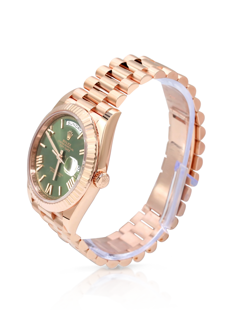 Rolex President Day Date 40 Rose Gold Olive Dial - 228235