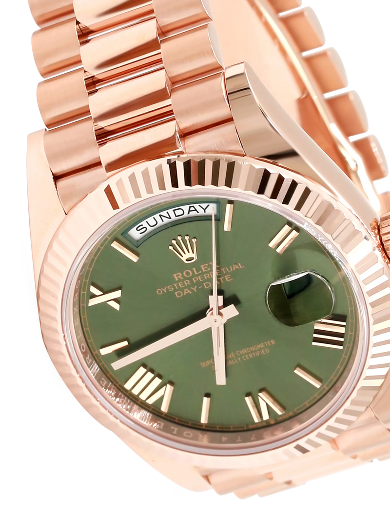 Rolex President Day Date 40 Rose Gold Olive Dial - 228235