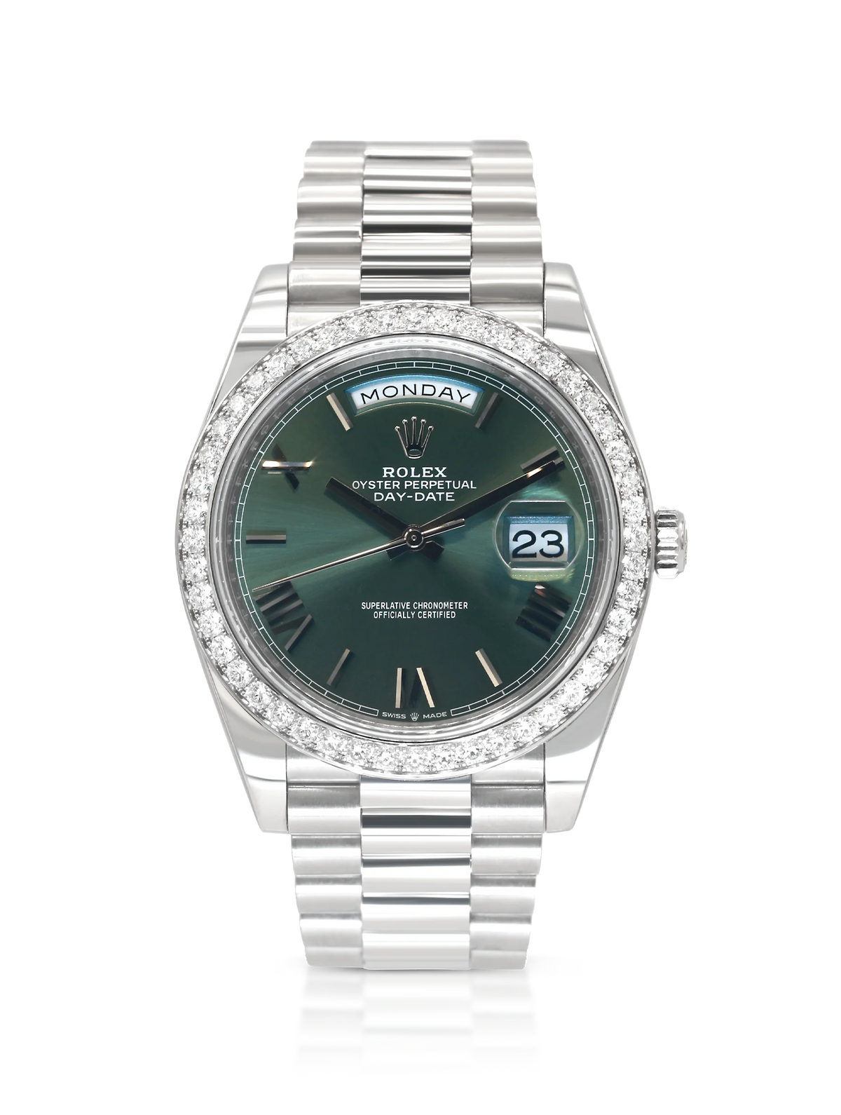 Rolex Day Date 40 President White Gold Diamonds - 228349