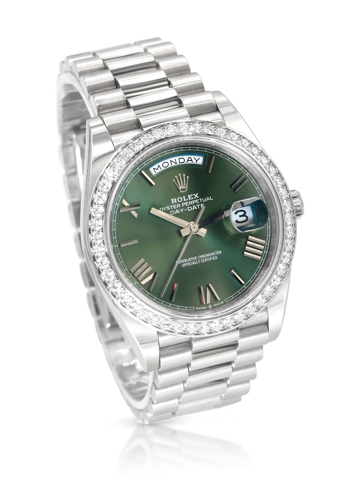 Rolex Day Date 40 President White Gold Diamonds - 228349