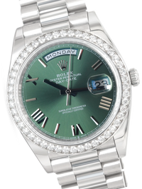 Rolex Day Date 40 President White Gold Diamonds - 228349