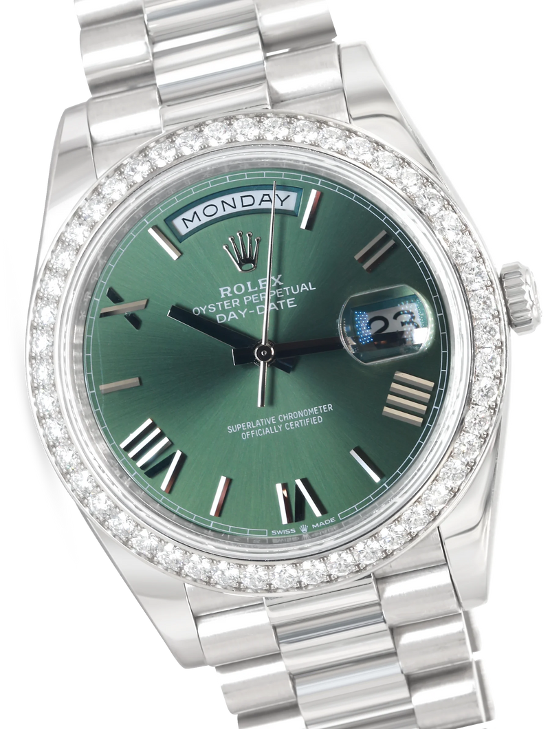 Rolex Day Date 40 President White Gold Diamonds - 228349