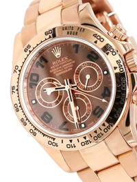 Rolex Daytona Chocolate Dial Arabic Numerals Rose Gold - 116505