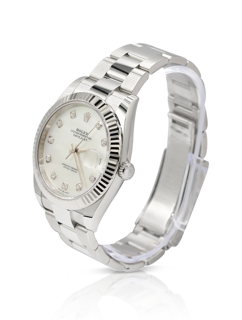 Rolex Datejust 41mm Steel Mother of Pearl Diamond Dial - 126334