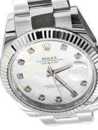 Rolex Datejust 41mm Steel Mother of Pearl Diamond Dial - 126334