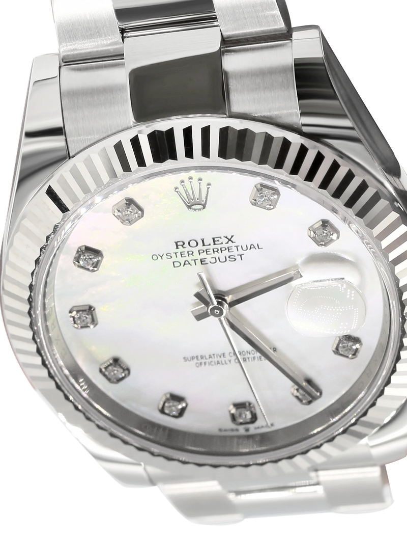 Rolex Datejust 41mm Steel Mother of Pearl Diamond Dial - 126334