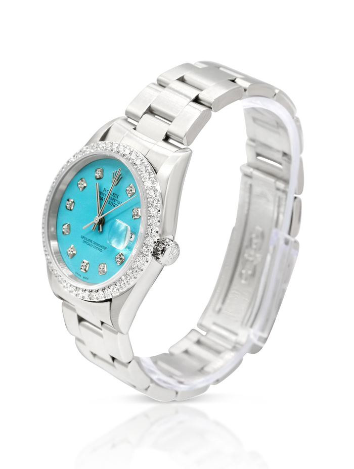 Rolex Datejust 36mm Steel Turquoise Diamond Dial - 16200