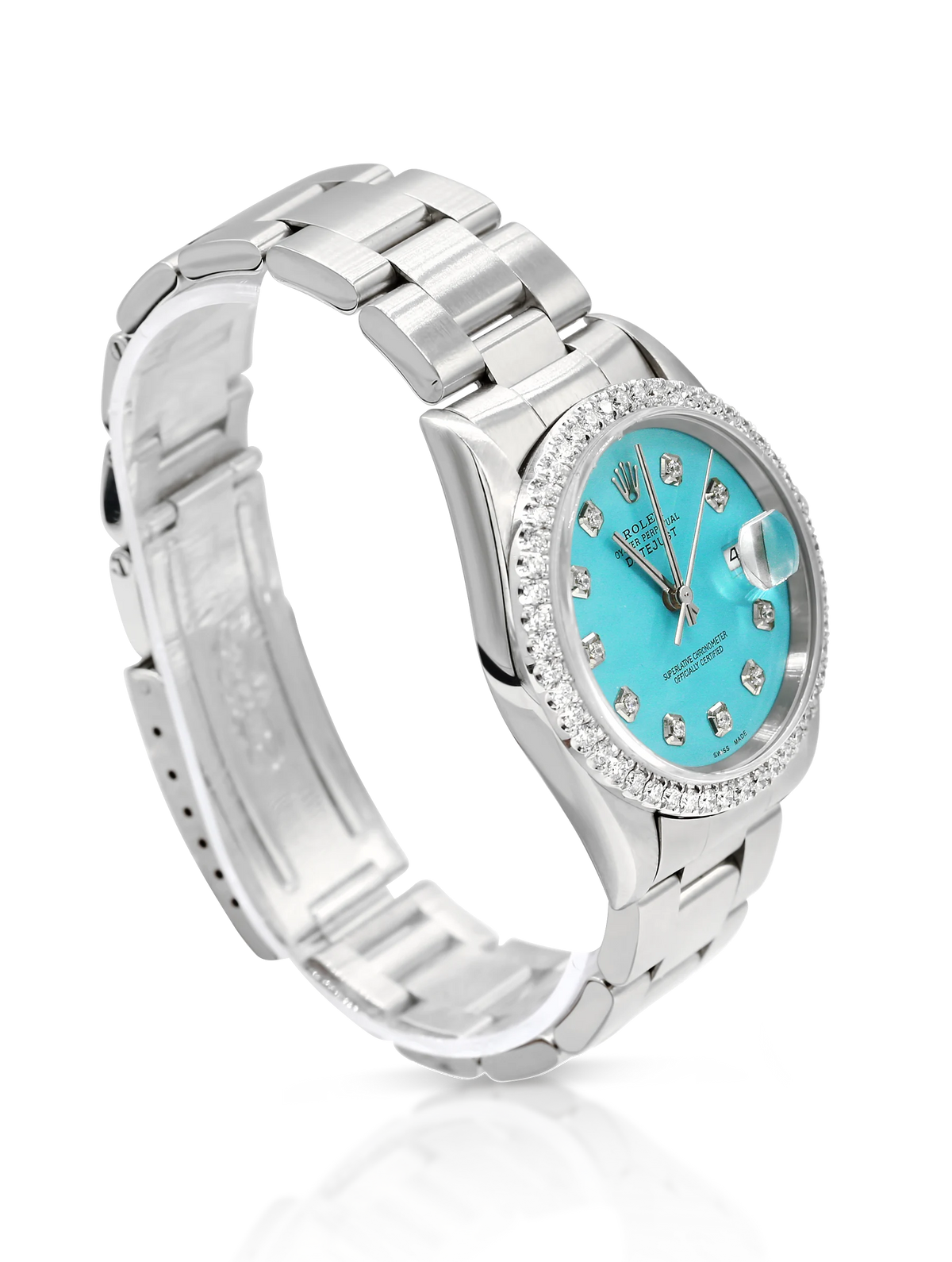 Rolex Datejust 36mm Steel Turquoise Diamond Dial - 16200