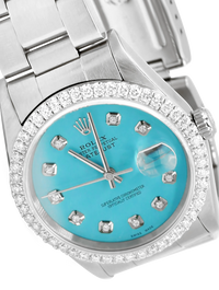 Rolex Datejust 36mm Steel Turquoise Diamond Dial - 16200