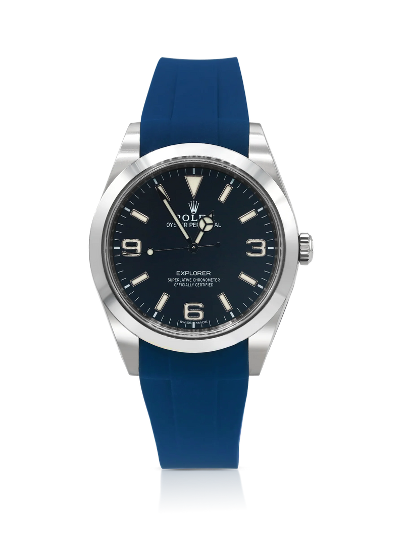 Rolex Explorer 1 Blue Rubber Black Dial - 114270