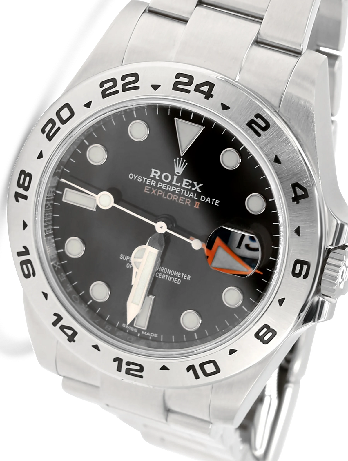 Rolex Explorer II 42mm Black Dial Orange Hand Steel - 216570