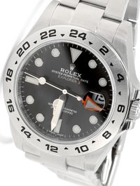 Rolex Explorer II 42mm Black Dial Orange Hand Steel - 216570