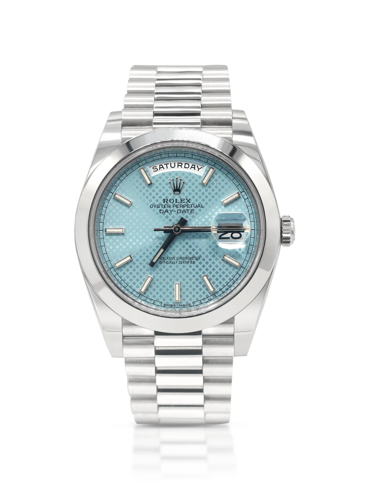 Rolex Day Date 40mm President Blue Dial Platinum - 228206