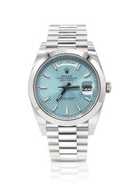 Rolex Day Date 40mm President Blue Dial Platinum - 228206