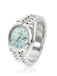 Rolex Day Date 40mm President Blue Dial Platinum - 228206