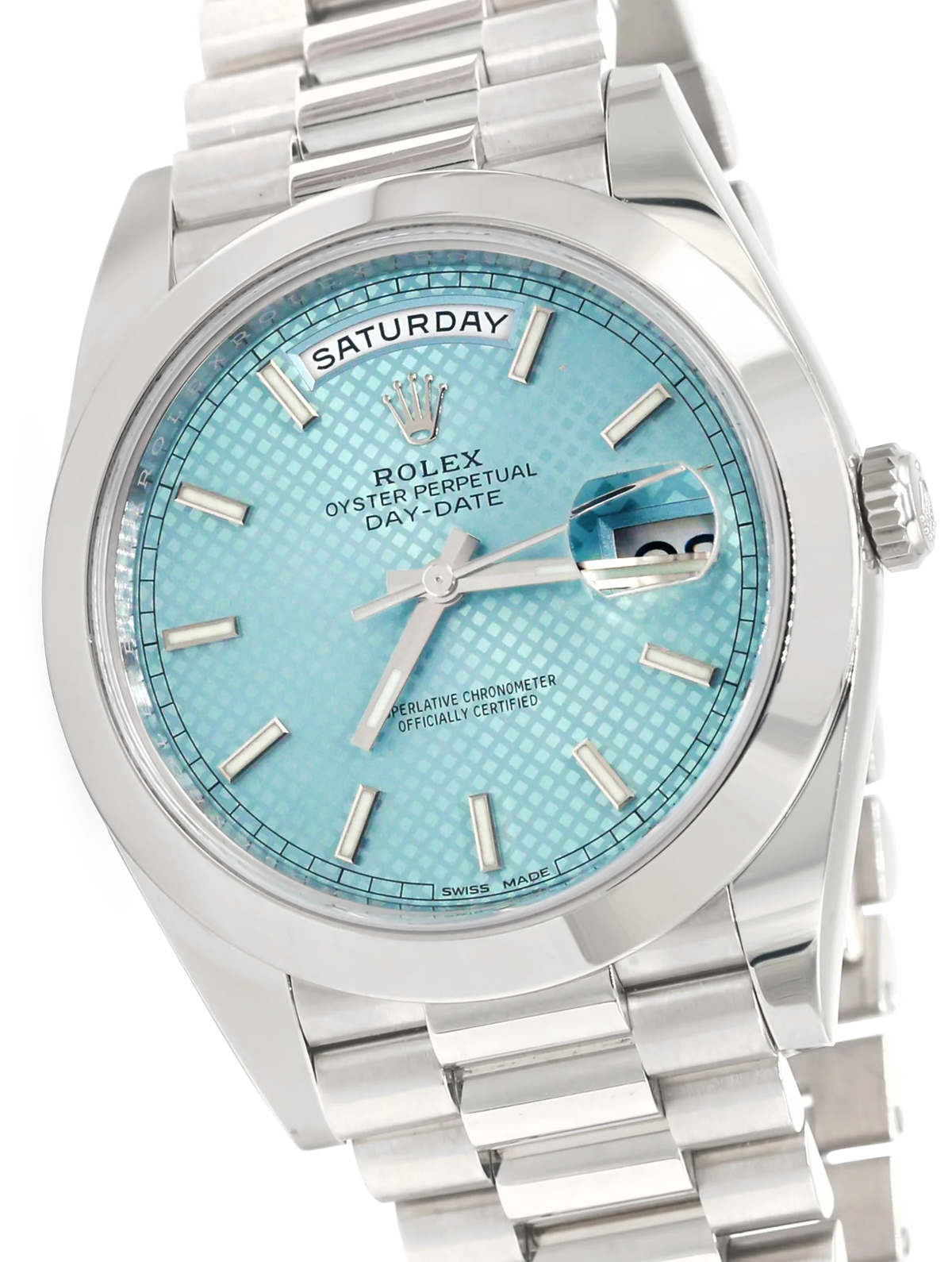 Rolex Day Date 40mm President Blue Dial Platinum - 228206