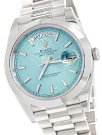 Rolex Day Date 40mm President Blue Dial Platinum - 228206