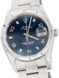 Rolex Date Blue Dial Engine Turned Bezel 15210