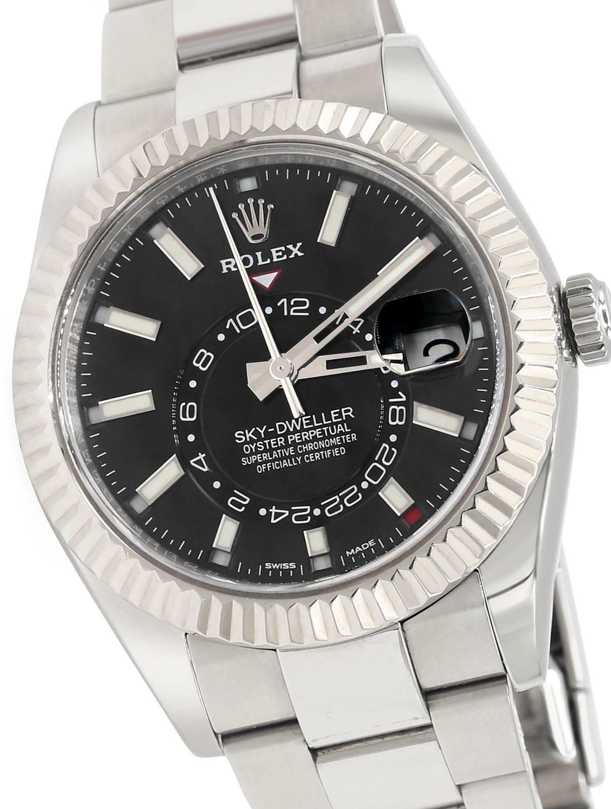 Rolex Sky-Dweller 42mm Steel White Gold Black Dial - 326934